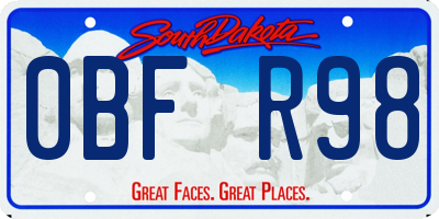 SD license plate 0BFR98