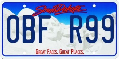 SD license plate 0BFR99