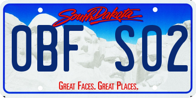 SD license plate 0BFS02