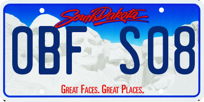 SD license plate 0BFS08