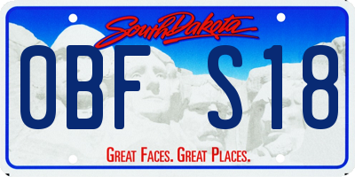 SD license plate 0BFS18