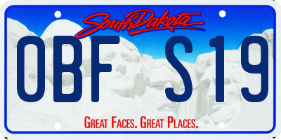 SD license plate 0BFS19