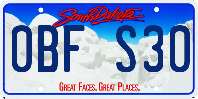 SD license plate 0BFS30