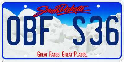 SD license plate 0BFS36