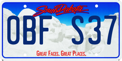 SD license plate 0BFS37