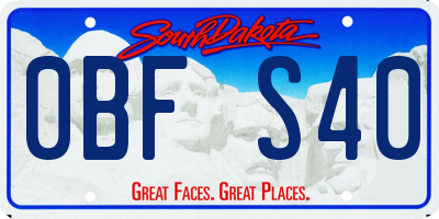 SD license plate 0BFS40