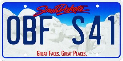 SD license plate 0BFS41