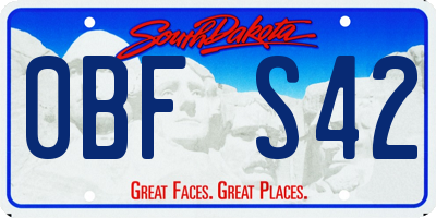 SD license plate 0BFS42