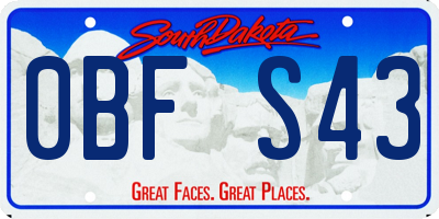 SD license plate 0BFS43