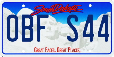 SD license plate 0BFS44