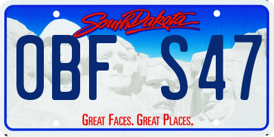 SD license plate 0BFS47