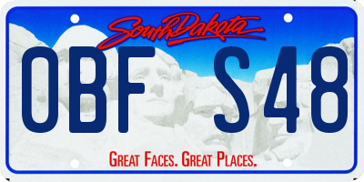 SD license plate 0BFS48