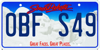 SD license plate 0BFS49