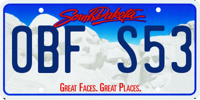 SD license plate 0BFS53