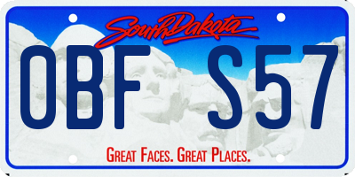SD license plate 0BFS57