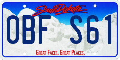 SD license plate 0BFS61