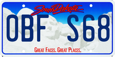 SD license plate 0BFS68