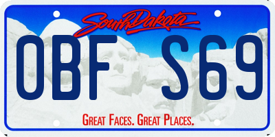 SD license plate 0BFS69