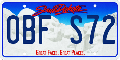 SD license plate 0BFS72