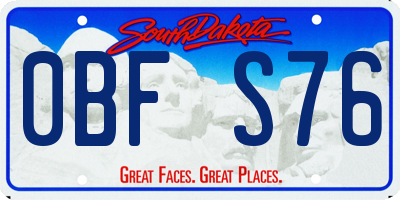 SD license plate 0BFS76