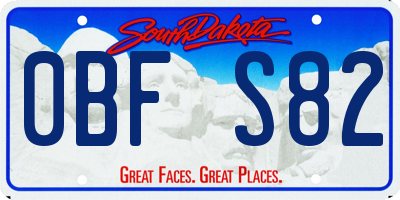 SD license plate 0BFS82