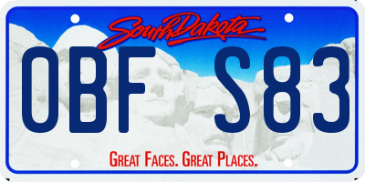 SD license plate 0BFS83
