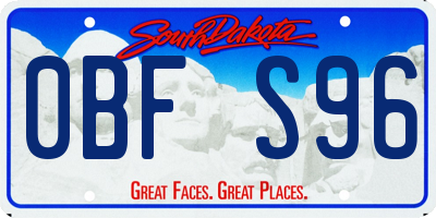 SD license plate 0BFS96