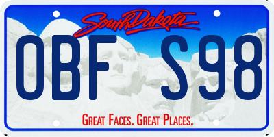 SD license plate 0BFS98