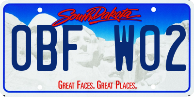 SD license plate 0BFW02