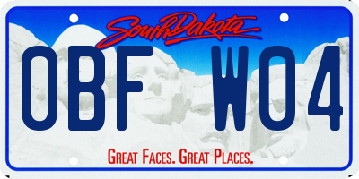 SD license plate 0BFW04