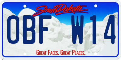 SD license plate 0BFW14