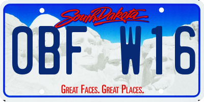 SD license plate 0BFW16