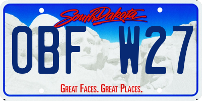SD license plate 0BFW27