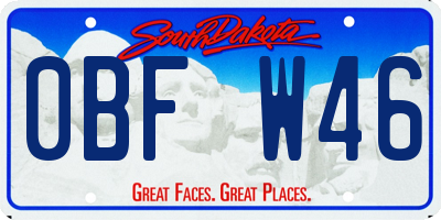 SD license plate 0BFW46