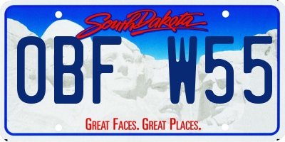SD license plate 0BFW55