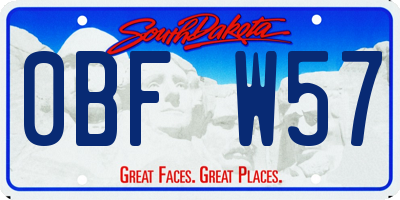 SD license plate 0BFW57