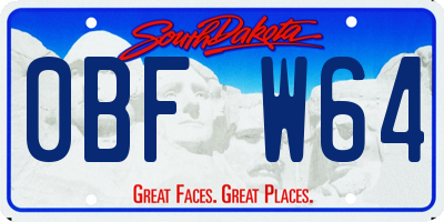 SD license plate 0BFW64