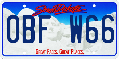 SD license plate 0BFW66