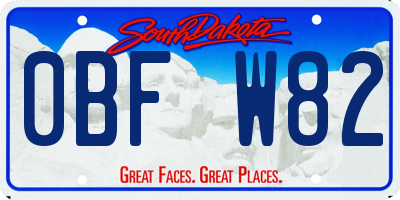 SD license plate 0BFW82