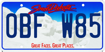 SD license plate 0BFW85