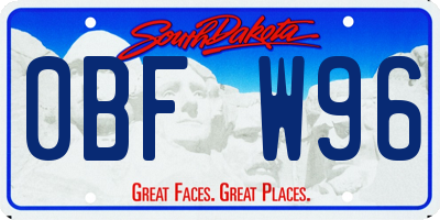 SD license plate 0BFW96