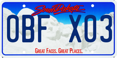 SD license plate 0BFX03