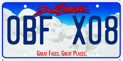 SD license plate 0BFX08