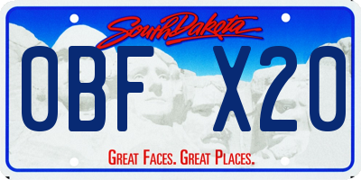 SD license plate 0BFX20