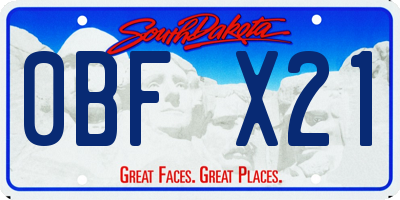 SD license plate 0BFX21