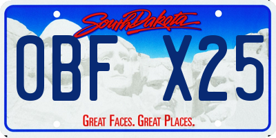 SD license plate 0BFX25