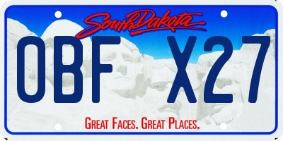 SD license plate 0BFX27