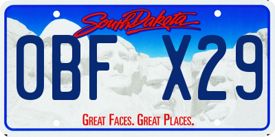 SD license plate 0BFX29