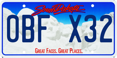 SD license plate 0BFX32