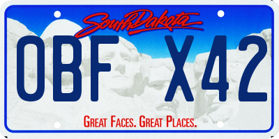 SD license plate 0BFX42